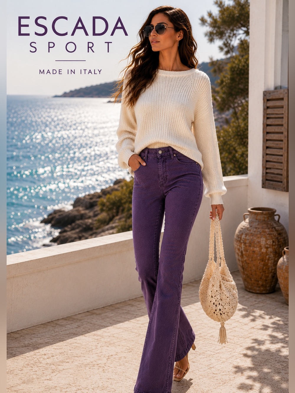 💜VTG Escada Sport,Italy,2 Long,Purple Kate Jeans,Excellent Condition,34EU/2Long